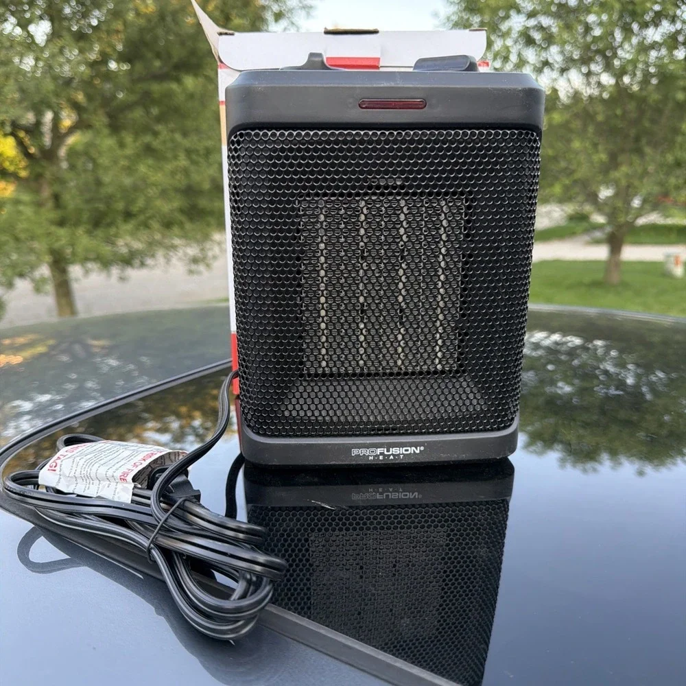 Pro Fusion Ceramic Heater 750/1500 W Thermostat Dual Settings Tip Safety Switch